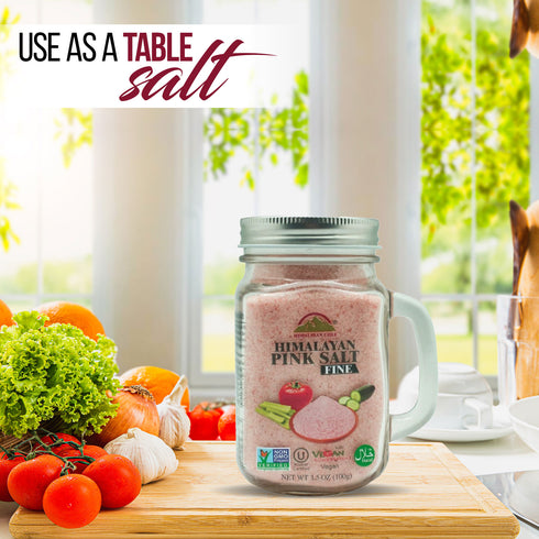 Pink Salt Small Glass Mason Jar 3.5 oz | HIMALAYAN CHEF